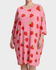 Plus Size Ultra-Soft Oversized Shirt Sleepwear with Pockets