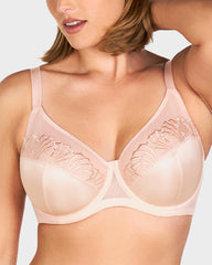 Plus-Size Pearl Shimmer Lace Minimizer Bra