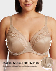 Plus-Size Pearl Shimmer Lace Minimizer Bra