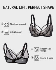 Plus Size Lace Full Coverage Minimizer Bra