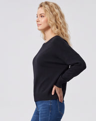Relaxed Wide Scoop-Neck Drop-Shoulder Knit Sweater