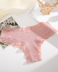 Ribbed Cotton Lace Mid-Rise Panty (9 pack)