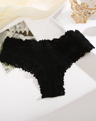 Ribbed Cotton Lace Mid-Rise Panty (9 pack)