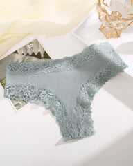 Ribbed Cotton Lace Mid-Rise Panty (9 pack)