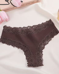 Ribbed Cotton Lace Mid-Rise Panty (9 pack)