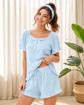 Ruffle Bow 2-Piece Pajama Set