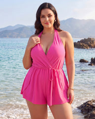 SculptSkin™ AirLift Halter V-Neck Swim Romper