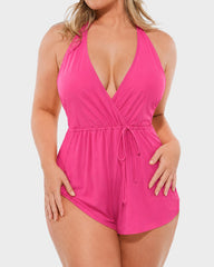SculptSkin™ AirLift Halter V-Neck Swim Romper