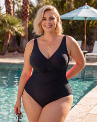 SculptSkin™ SmoothCore V-Neck One-Piece Swimsuit