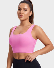 Seamless Square-Neck Longline Sports Bra with Y-Back