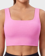 Seamless Square-Neck Longline Sports Bra with Y-Back