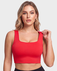 Seamless Square-Neck Longline Sports Bra with Y-Back