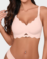 Seamless Wireless Scalloped Edge Jelly Bra