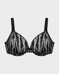 Sheer Zebra Mesh Unlined Underwire Bra