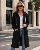 Slim-Fit Longline Zip-Up Hoodie Jacket