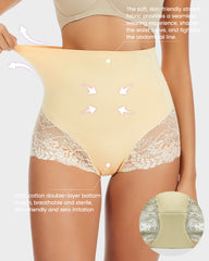 Smooth High-Waisted Sheer Lace Sculpting Brief (4 Pack)