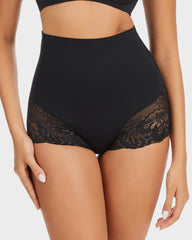 Smooth High-Waisted Sheer Lace Sculpting Brief (4 Pack)