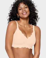 Soft Full Coverage Scalloped Wireless Jelly Bra