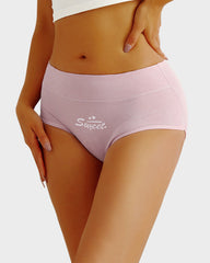 Soft Cotton Heart Print High-Waist Panties (6 Pack)