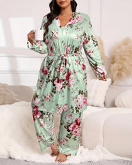 Soft & Silky 3-Piece Floral Pajama Set