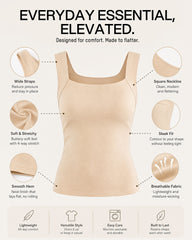 U-Neck Built-In Bra Shaping Tank Top