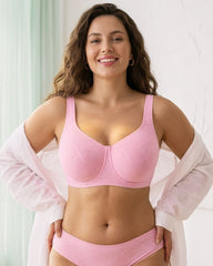 Ultra-Lightweight Full Coverage Cup Jacquard Mesh Comfort Bra