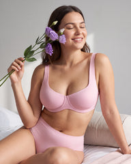 Underwire Support Seamless Unlined Balconette Bra