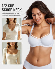 Underwire Support Seamless Unlined Balconette Bra