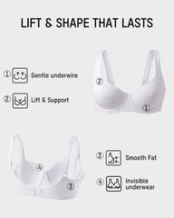 Underwire Support Seamless Unlined Balconette Bra