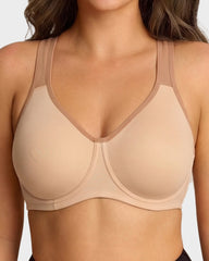 Unlined External Underwire Full Coverage Sports Bra