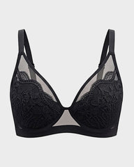 Unlined Lace Underwire Minimizer Bra