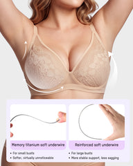 Unlined Lace Underwire Minimizer Bra