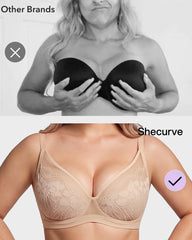 Unlined Lace Underwire Minimizer Bra