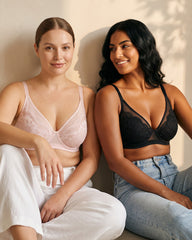 Unlined Lace Underwire Minimizer Bra
