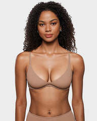 Unlined Plunge Balconette Bra with Underwire