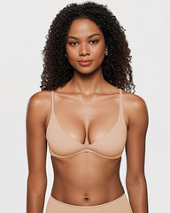 Unlined Plunge Balconette Bra with Underwire