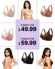 Wireless Full-Coverage Jelly Smoothing Bra Multipack