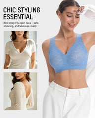 Wireless Lace Cami Bra with Built-In Cups & Seamless Minimizer Fit