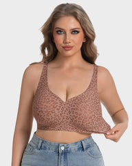 Wireless Leopard V-Neck Contour Bra