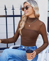 Women Long Sleeve Bodysuit Turtle Neck Shapewear