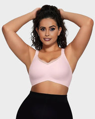 Womens Wireless Bras V Mesh Comfortable Bralette Supportive