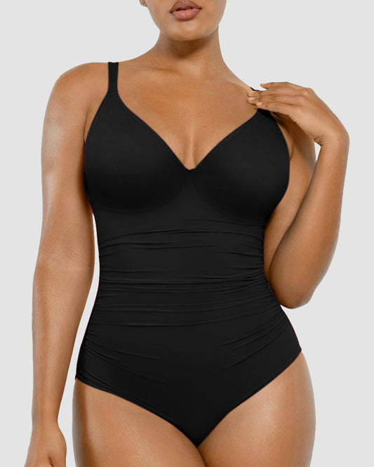 Plunging Slim & Sculpt Lace-Up Back Swimsuit