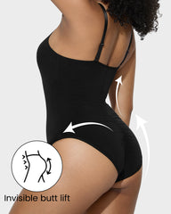 Seamless Criss-Cross Mesh Panel Sculpting Bodysuit