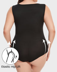 SheCurve® Ribbed Strappy Square Neck Shaping Bodysuits