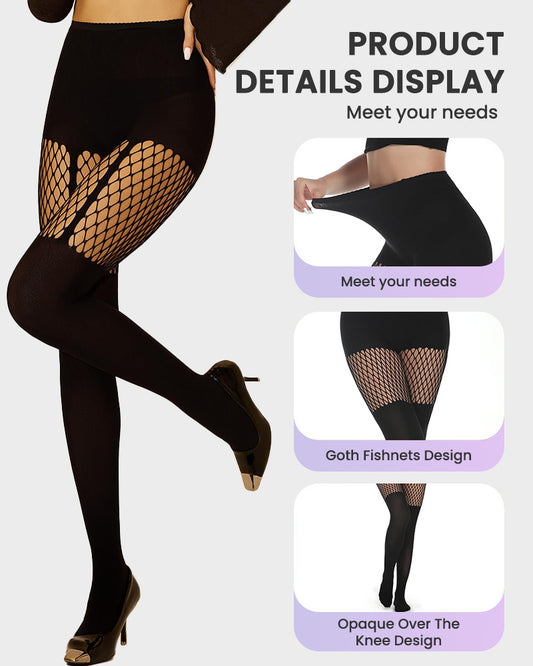 Mock Thigh High Stockings For Women Sexy Fishnet Tights Suspender Pantyhose