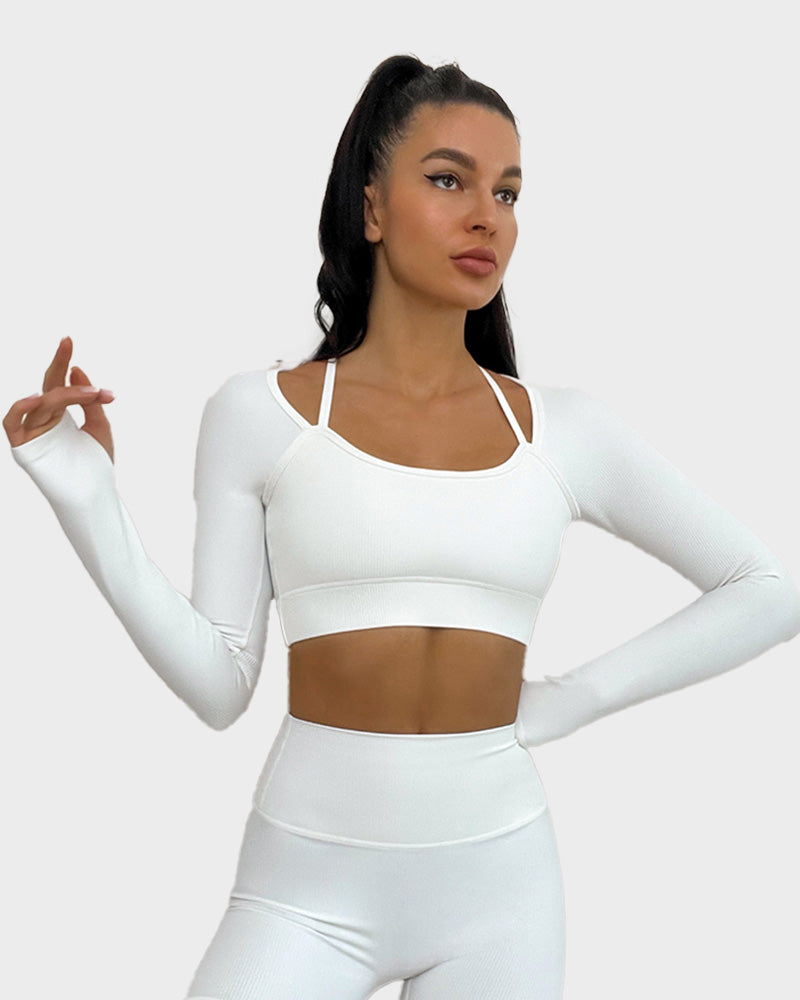 SheCurve®Ribbed Support Active Crop Top