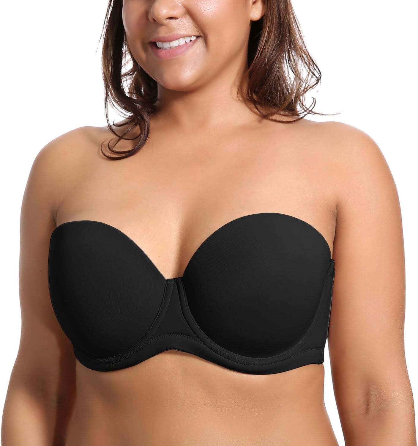 SheCurve® Women's Underwire Contour Multiway Full Coverage Strapless Bra Plus Size