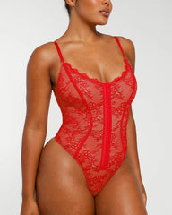 SheCurve® Lace Glamour Flawless Fit Thong Bodysuit