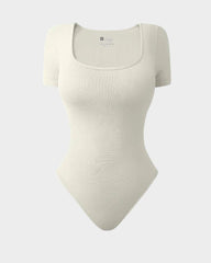 SheCurve® Square Neck Short Sleeve Snatching Bodysuit