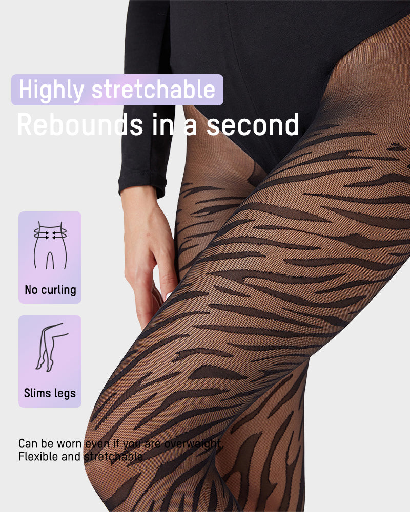 15D Sheer Zebra Pattern Pantyhose